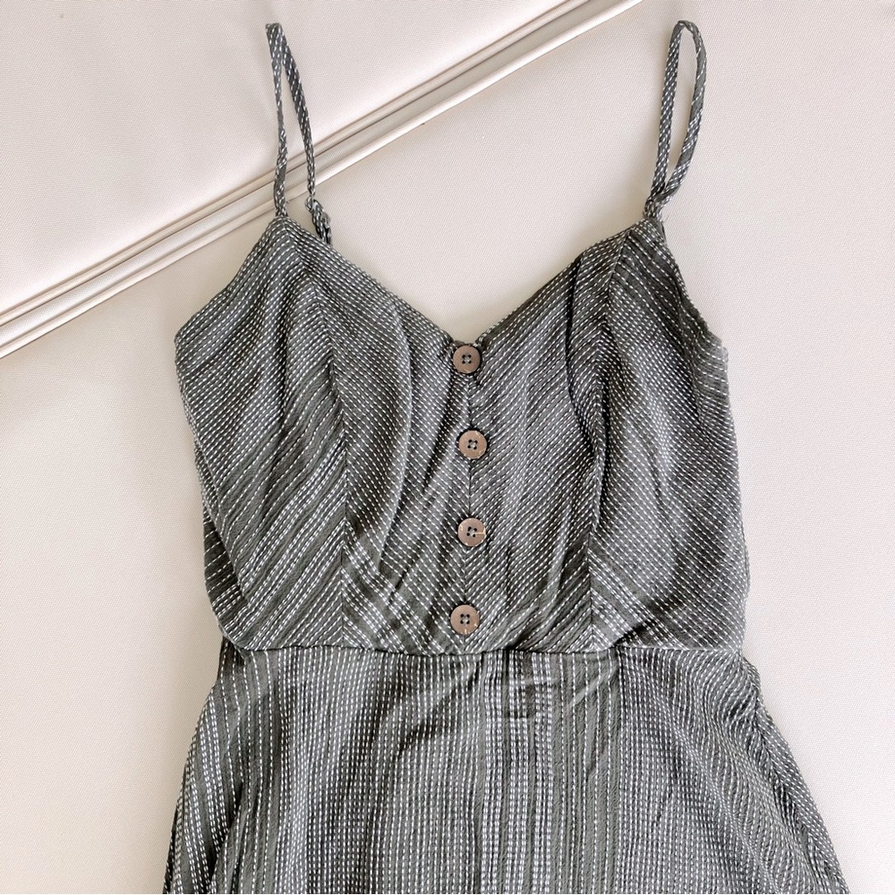 Francesca's Mini Olive Green Skater Dress